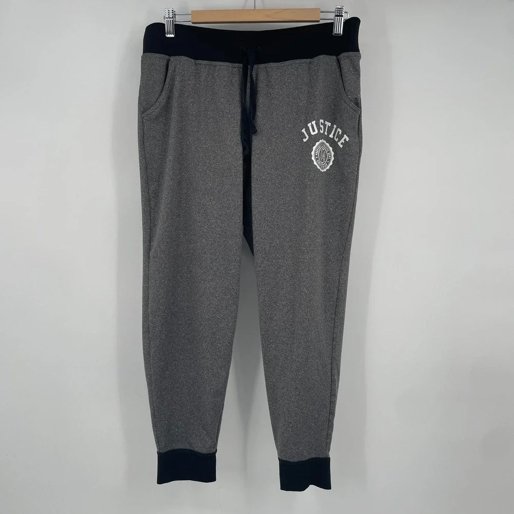Justice Girls Heather Gray Joggers Athletic Sweatpants Size 22 Plus Collegiate